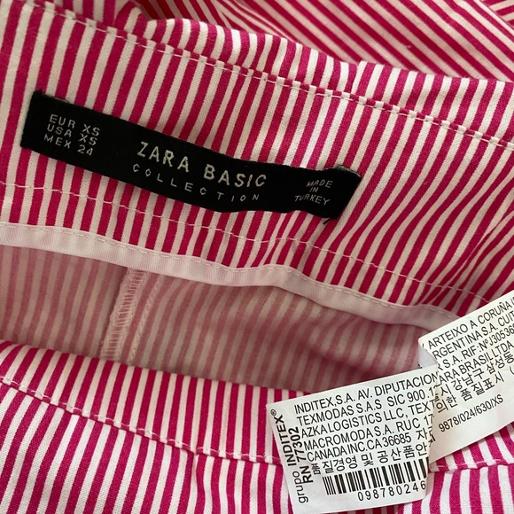 New ZARA Pink and White Striped Palazzo Trousers - Picture 4 of 8